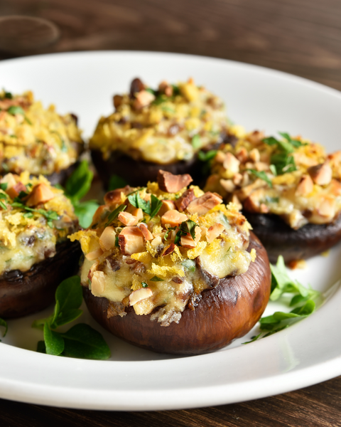 Artichoke and Cheese Stuffed Mushrooms