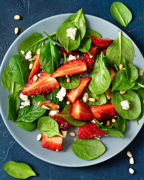 Mixed Green Salad with Strawberry Dressing