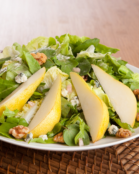 Pear Salad with Bleu Cheese Croutons