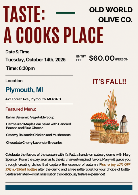 Taste: A Cook's Place – It's Fall!