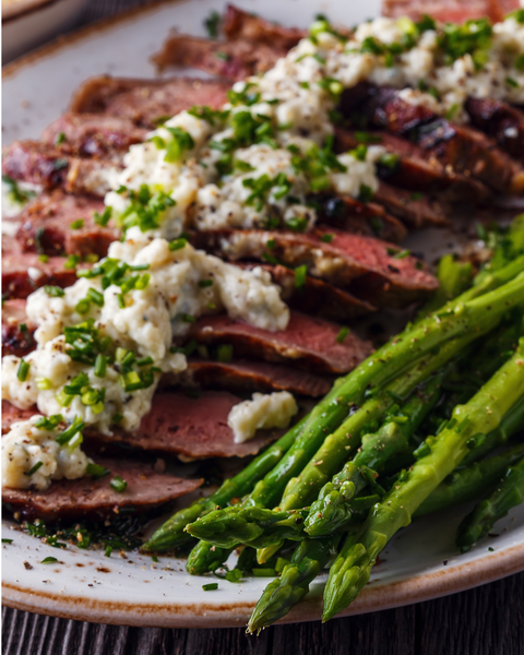 Chocolate Balsamic Steaks with Bleu Cheese