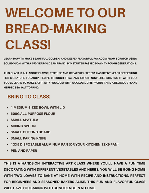 FOCACCIA CLASS ROCKFORD- November