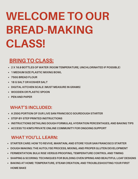 SOURDOUGH CLASS PLYMOUTH- January 24th