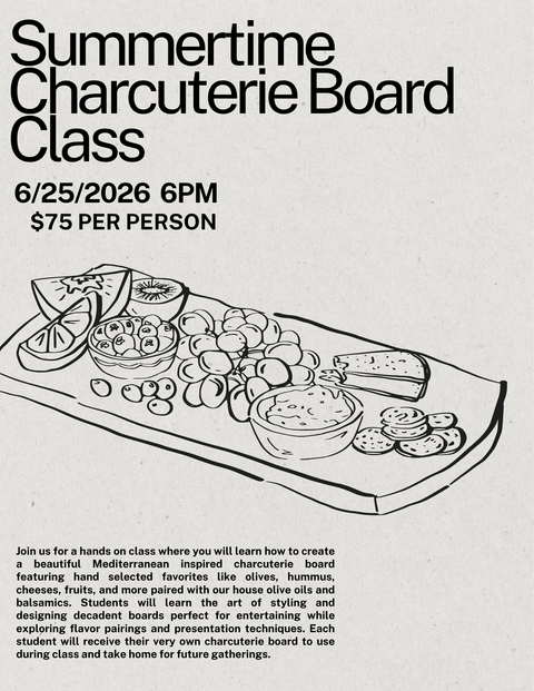 Summertime Mediterranean Charcuterie Board Class with Mary Spencer- PLYMOUTH June 25th