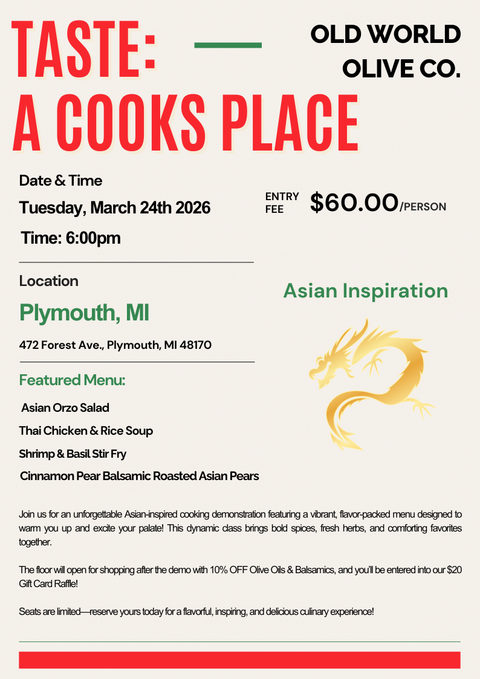 Taste: A Cook's Place – Asian Inspiration